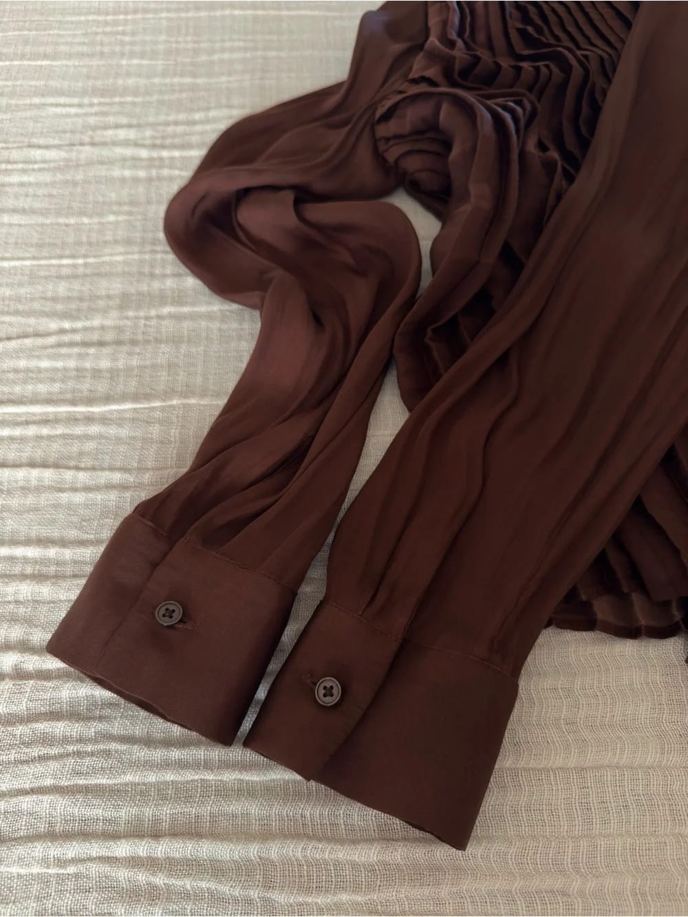 🤎 Luxurious Pleated Chocolate  Brown Blouse 🤎